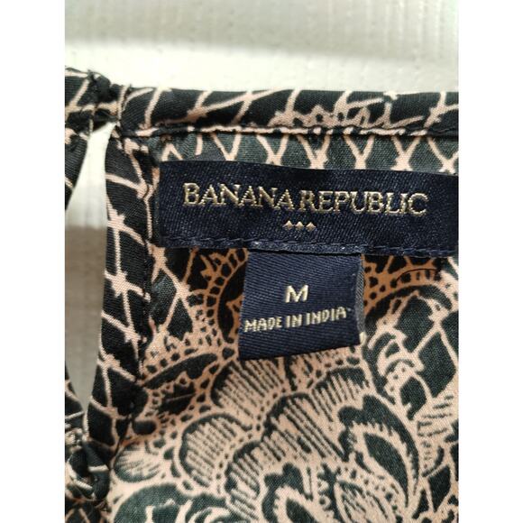 Banana Republic Women's Size Medium Pink & Black Abstract Split Cap Sleeve Top - Picture 6 of 8